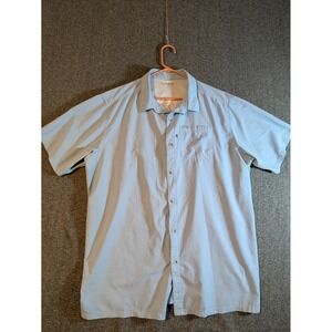 Big Mens Columbia PFG Omni-Shade Blue Short Sleeve Vented Fishing Shirt Size 3XT